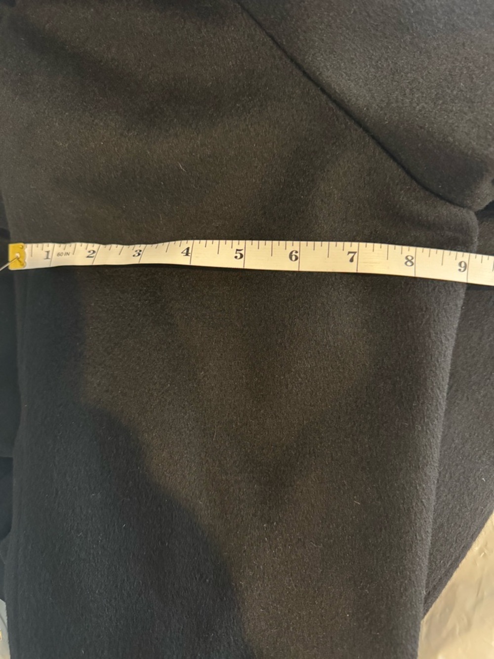 Alorna Black Wool Coat with Fur Collar Midi Lenghth, long - Picture 15 of 16